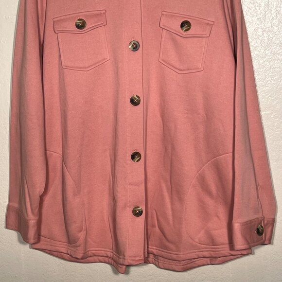 Blair Plus Size 2XL Pink Lightweight Jacket Pockets Long Sleeve Warm Casual Y2K - Picture 5 of 16